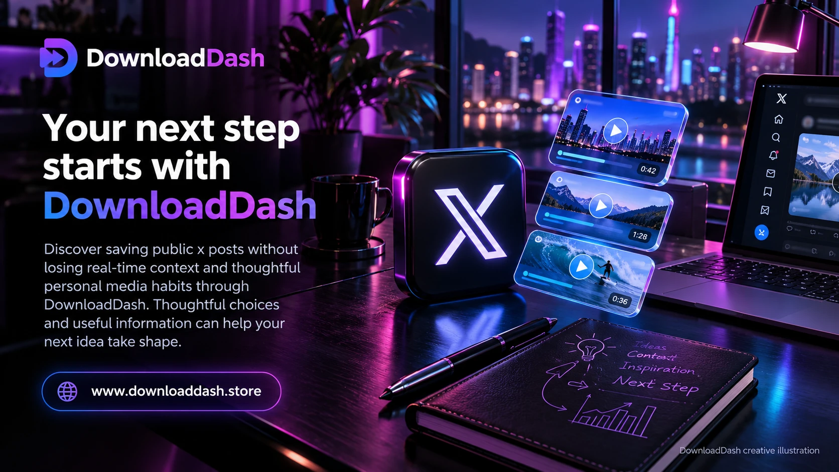 DownloadDash Blog XReal Time Media Archive campaign illustration: Your next step starts with DownloadDash