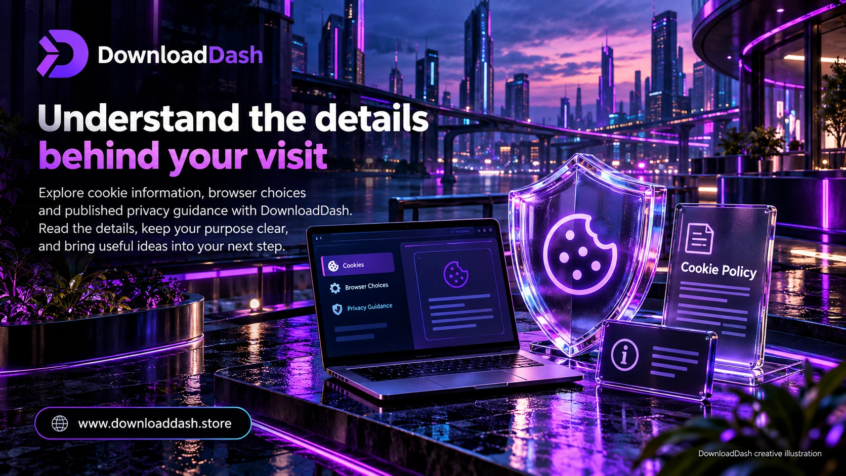 DownloadDash Cookie Policy campaign illustration: Understand the details behind your visit