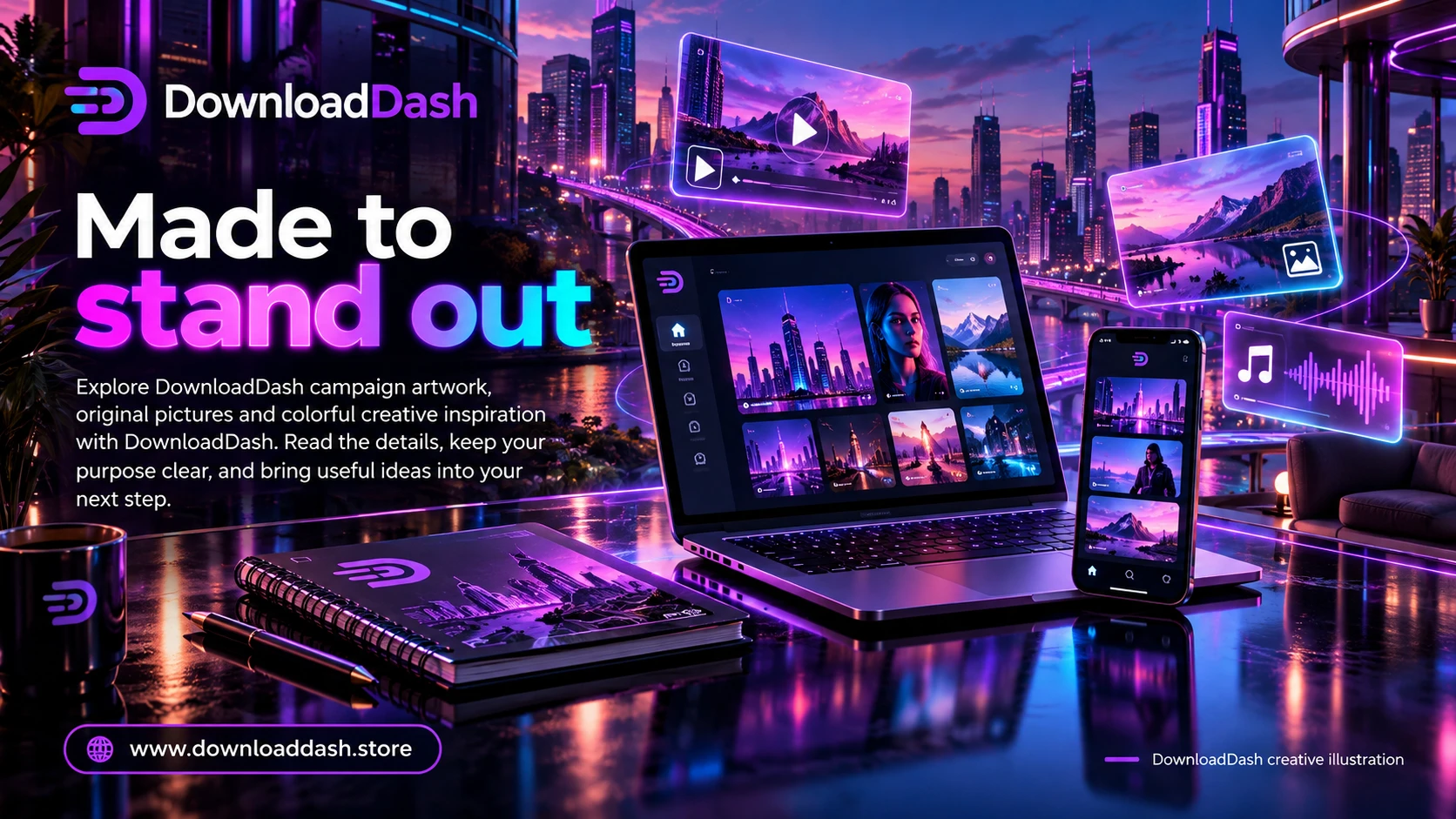DownloadDash Creative Library campaign illustration: Made to stand out