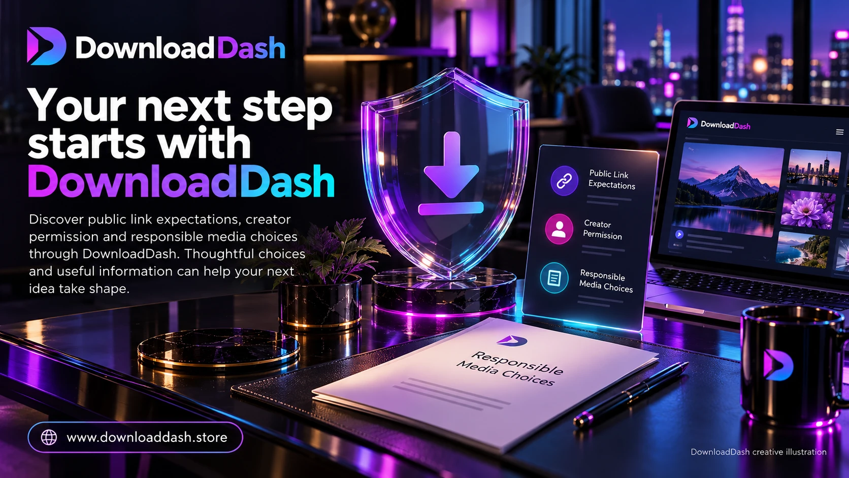 DownloadDash Safety Center campaign illustration: Your next step starts with DownloadDash